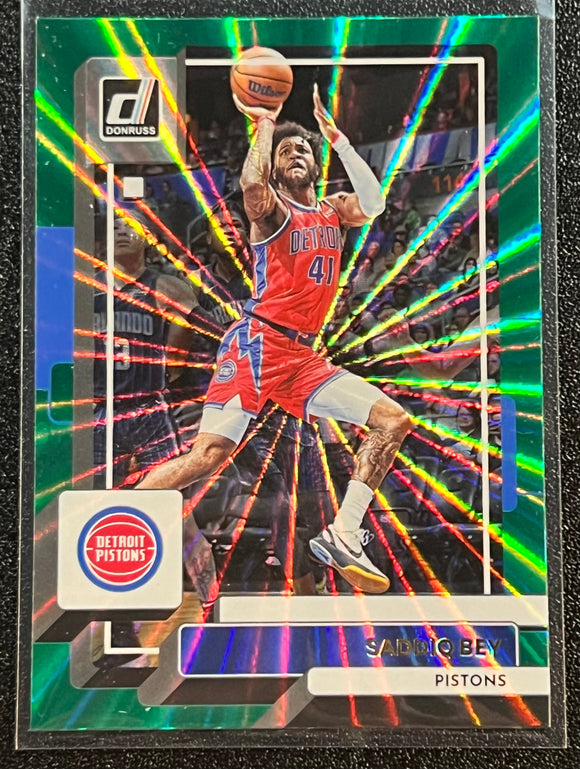 Saddiq Bey - 2022-23 Panini Donruss Basketball GREEN LASER #42