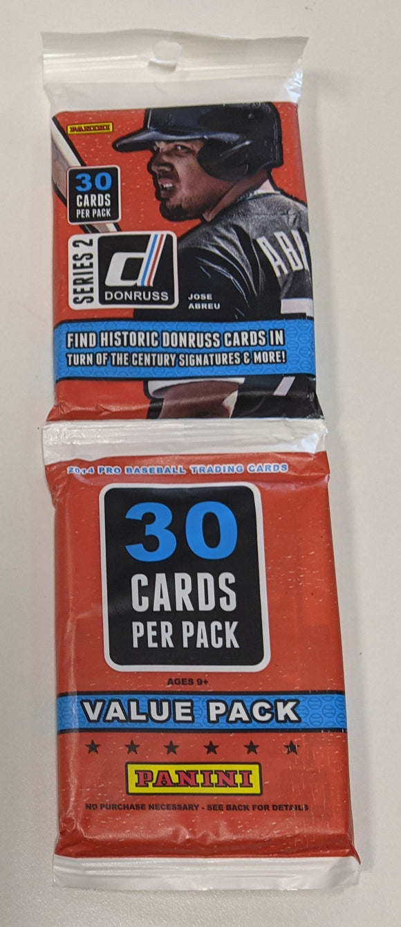 2014 Panini Donruss Series 2 MLB Baseball cards - Cello/Fat/Value Retail Rack Pack