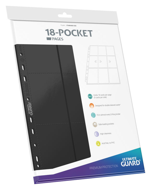 Ultimate Guard Side-Loading 18-Pocket Page (10pk) - Black