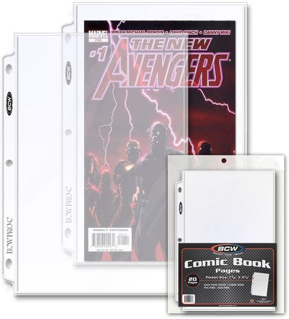 BCW PRO Comic Pages - suits 3-ring binder (20ct)