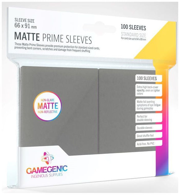 Gamegenic Matte Prime Card Sleeves - Dark Grey (100ct)