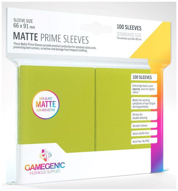 Gamegenic Matte Prime Card Sleeves - Lime (100ct)