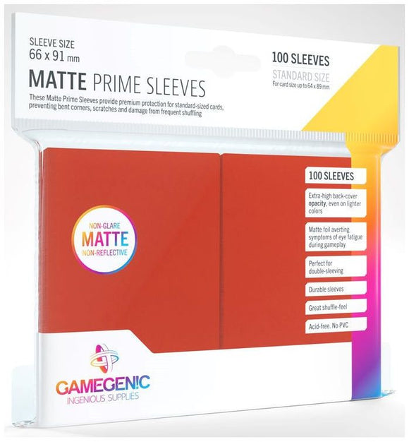 Gamegenic Matte Prime Card Sleeves - Red (100ct)