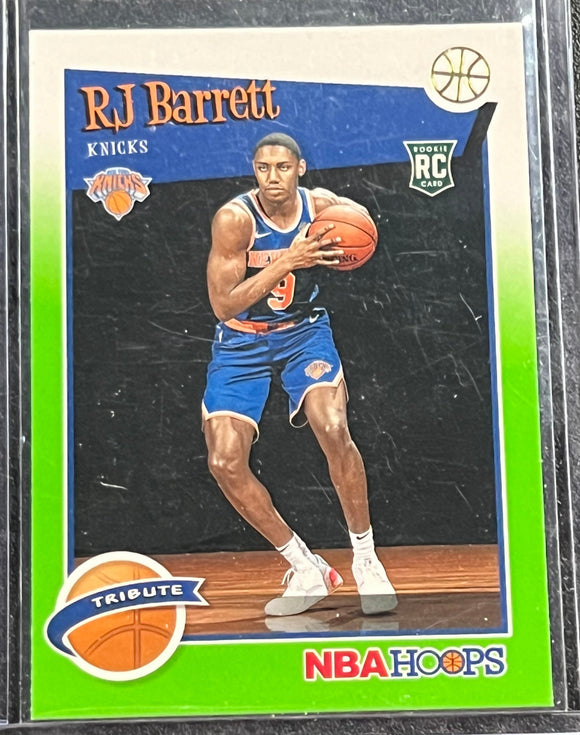 RJ Barrett RC- 2019-20 Panini Hoops Basketball NEON GREEN TRIBUTE #298