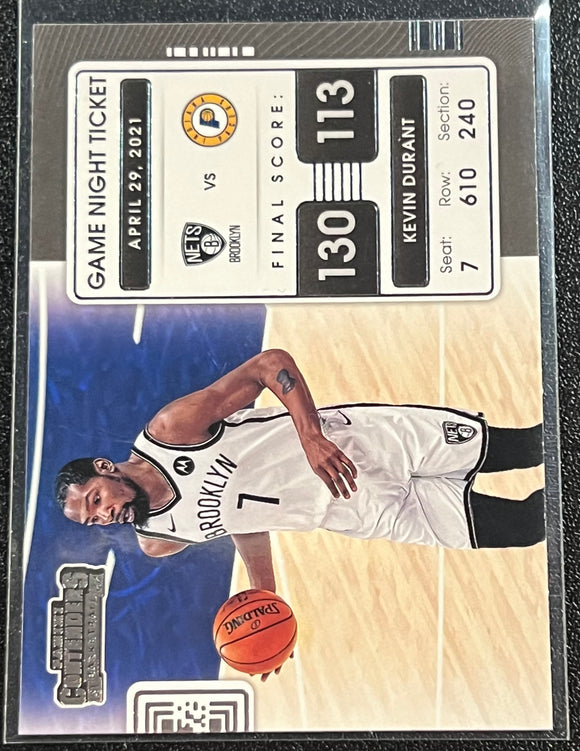 Kevin Durant - 2021-22 Panini Contenders Basketball GAME NIGHT TICKET #13