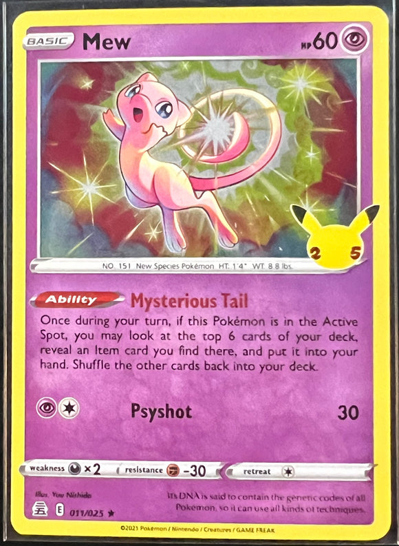 Mew - Pokemon 25th Anniversary Celebrations Holo Foil Rare #011/025
