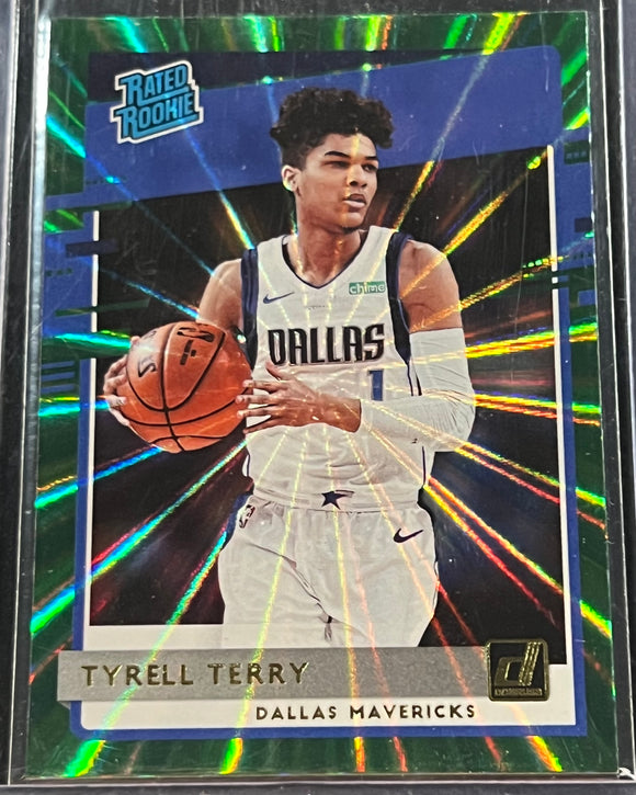 Tyrell Terry RC  - 2020-21 Panini Donruss Basketball RATED ROOKIE GREEN LASER #216