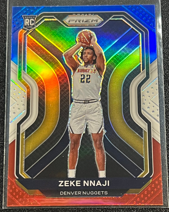 Zeke Nnaji RC - 2020-21 Panini Prizm Basketball RED WHITE & BLUE #266