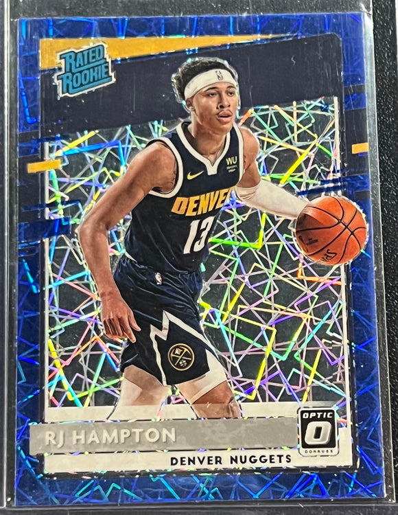 RJ Hampton RC - 2020-21 Panini Donruss Optic Basketball RATED ROOKIE BLUE VELOCITY #174