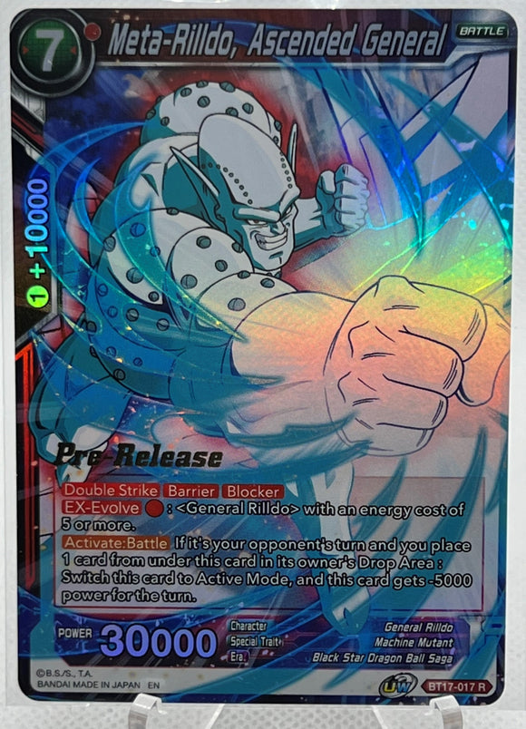 Meta-Rilldo, Ascended General - Dragon Ball Super Ultimate Squad Pre-Release Rare Foil Promo #BT17-017 R