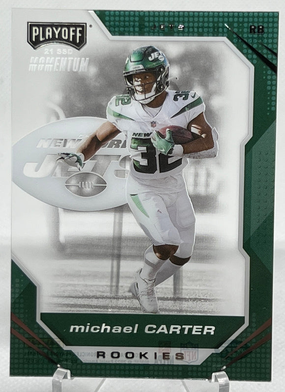 Michael Carter - 2021 Panini Chronicles Playoff Football Playoff Momentum Rookies #PMR-26