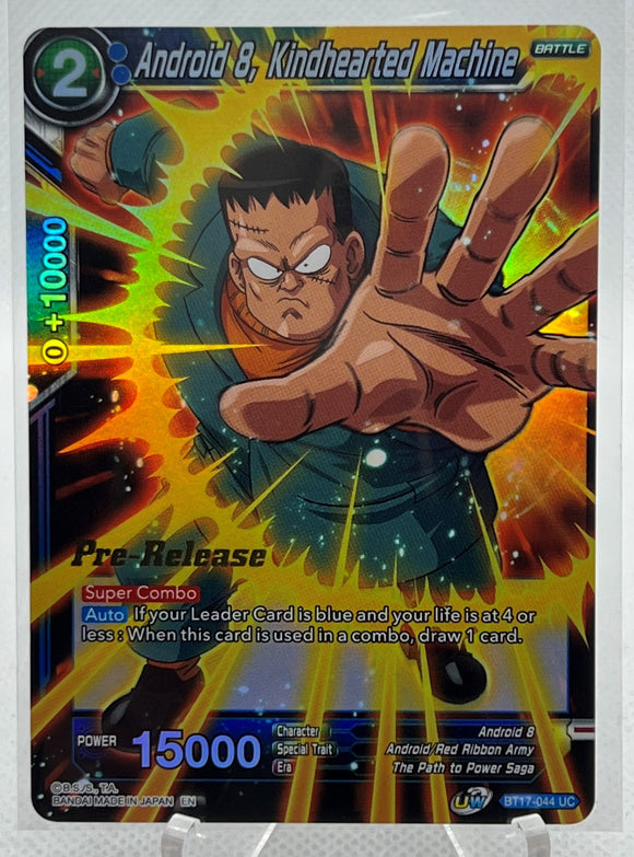 Android 8, Kindhearted Machine- Dragon Ball Super Ultimate Squad Pre-Release Uncommon Foil Promo #BT17-044 UC