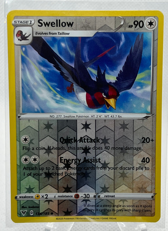 Swellow- Pokemon Vivid Voltage Reverse Holo #134/185