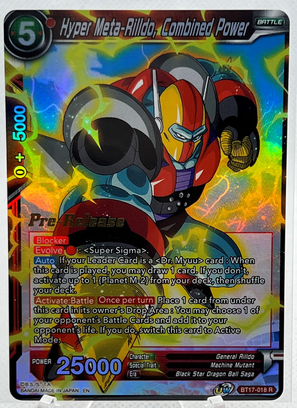 Hyper Meta-Rilldo, Combined Power - Dragon Ball Super Ultimate Squad Pre-Release Rare Foil Promo #BT17-018 R