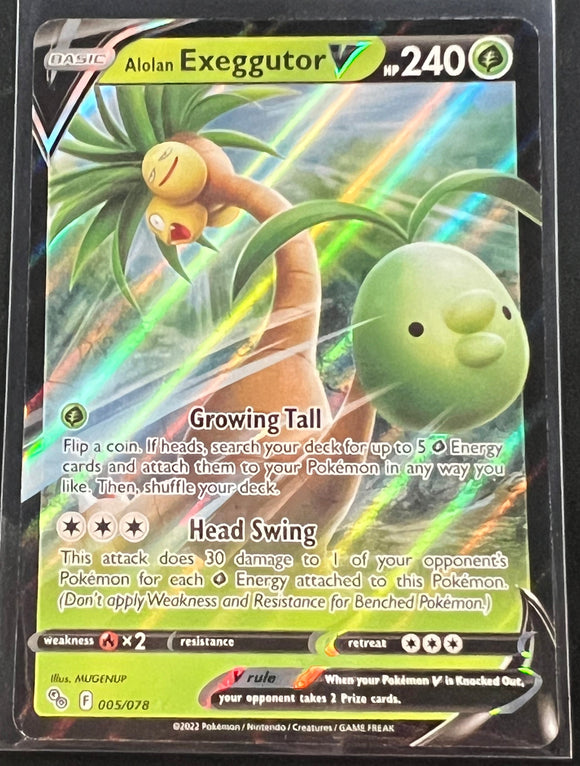 Alolan Exeggutor V - Pokemon GO Holo Foil Ultra Rare  #005/078