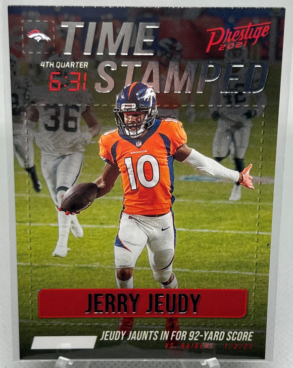 Jerry Jeudy - 2021 Panini Prestige Football Time Stamped Jerry Jeudy #TS-JJE