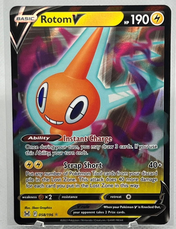 Rotom V - Pokemon Lost Origin Holo Foil Ultra Rare #058/196
