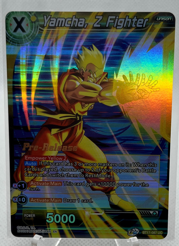 Yamcha, Z Fighter - Dragon Ball Super Ultimate Squad Pre-Release Uncommon Foil Promo #BT17-087 UC