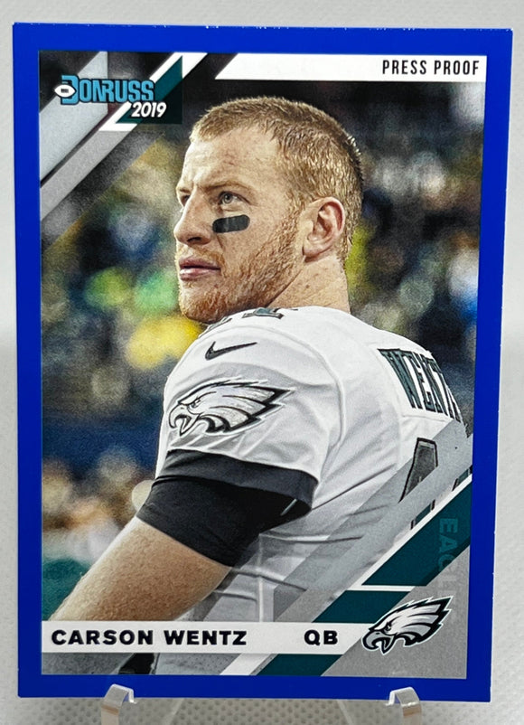 Carson Wentz - 2019 Panini Donruss Football Press Proof Blue #202