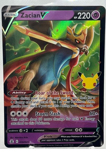 Zacian V - Pokemon Celebrations Holo Foil Ultra Rare #016/025