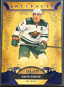 Zach Parise - 2020-21 Upper Deck Artifacts Hockey Blue #13 Serial Numbered 344/499