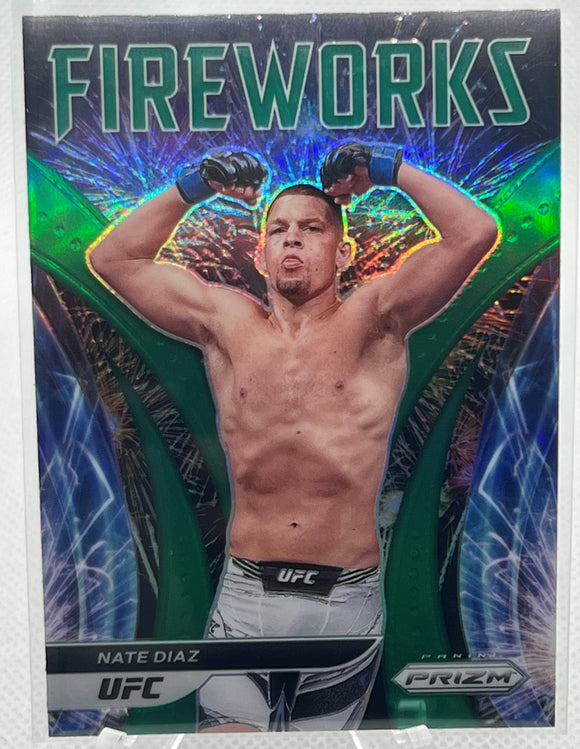 Nate Diaz - 2022 Panini Prizm UFC Fireworks Green #25