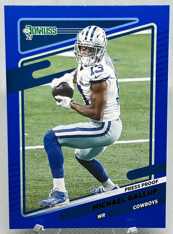 Michael Gallup  - 2021 Panini Donruss Football Press Proof Blue Parallel #192