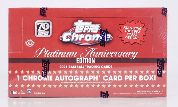 2021 Topps Chrome Platinum Anniversary MLB Baseball cards - Hobby Box