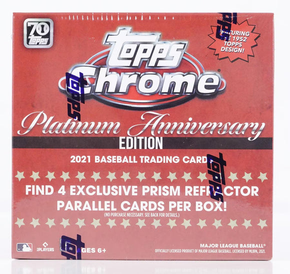 2021 Topps Chrome Platinum Anniversary MLB Baseball cards - Mega Box