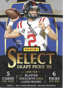 2022 Panini Select Draft Picks NFL Football cards - Blaster Box