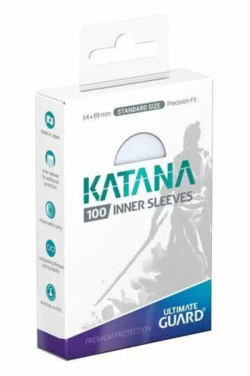 Ultimate Guard Katana Standard Size Precision Fit Inner Sleeves - Transparent (100ct)