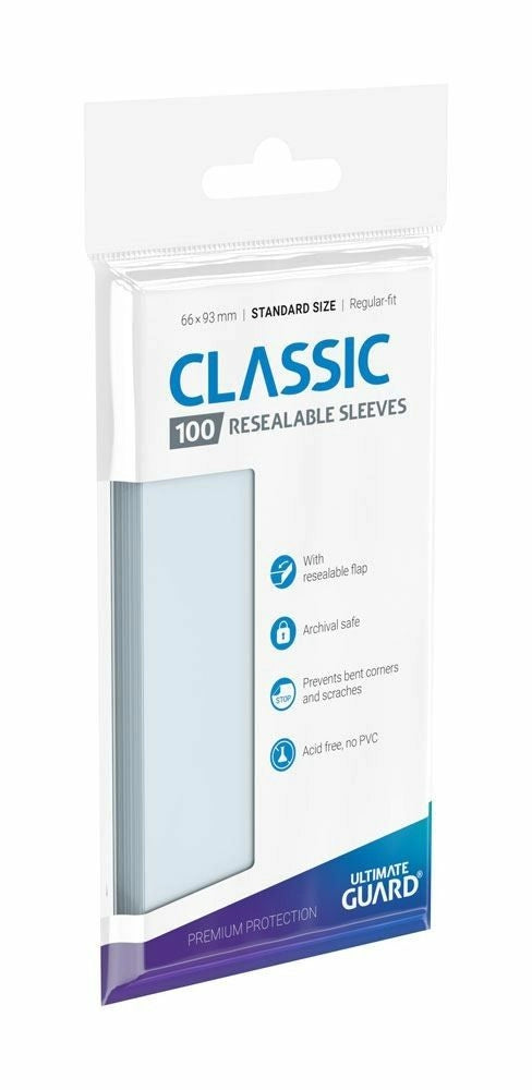 Ultimate Guard Classic Resealable Standard Sleeves - Clear (100ct)